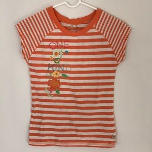 OshKosh Girl's Striped T-Shirt Size 10 Orange & White